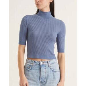 Sablyn Lucia turtleneck cashmere sweater cielo blue sz L